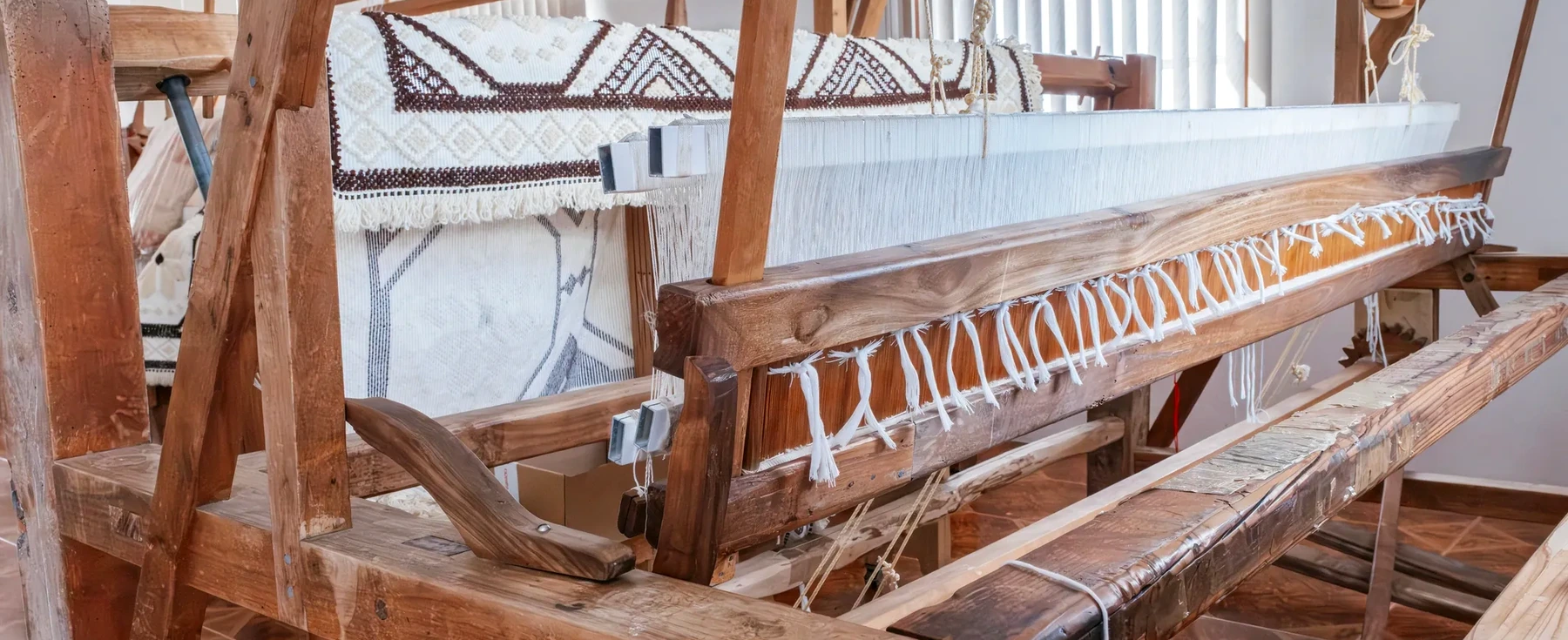 Wooden handloom loom background