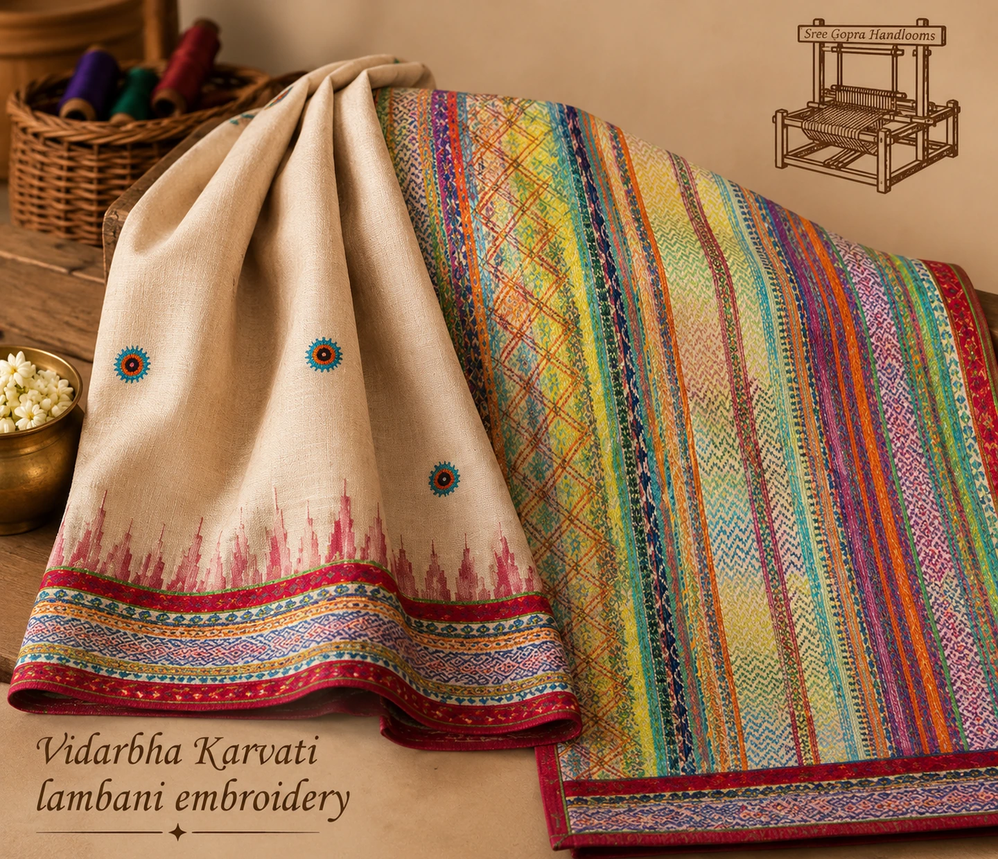 Vidarbha Karvati Lambani available at Sree Gopra Handlooms Hyderabad